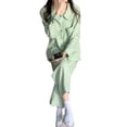 thumbnail image 2 of Women Long Sleeve Pajama Set Sweet Small Green Heart Print 2 Piece Sleepwear Set for Autumn Winter Green M, 2 of 8