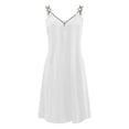 thumbnail image 4 of Vestidos de verano para mujer, vestido playero bohemio, informal, de moda, color liso, con botones, cuello en V, manga corta, 4 of 4