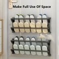 thumbnail image 4 of TopLLC Shoe Rack, Shoe Rack Organizer Bathroom Wall Multifunctional Hanging Slipper Rack Bathroom Towel Rack Kitchen Tool Shelf No Punch Shoe Hanging Rack Behind Door Crevice Shelf shoe rack, 4 of 8