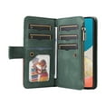 thumbnail image 2 of Multifunctional Case for Samsung A25 5G,[RFID Blocking] 9 Credit Cards Holder with Wrist Strap, Premium PU Leather Zipper Wallet Purse Magnetic Flip Phone Cover for Samsung Galaxy A25 5G, Green, 2 of 12