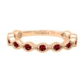 thumbnail image 2 of Dazzlingrock Collection Round Garnet 11 Stone Stackable Wave Band Ring for Women (Color Red, Clarity Moderately Included) in 14K Rose Gold, Size 9, 2 of 4