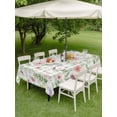 thumbnail image 4 of Outdoor Tablecloth with Umbrella Hole for Patio/Picnic/Party/Camping, Spring Floral Waterproof Table Cloth Rectangle Table Cover Washable, Pink Flowers Green Plaid Pastoral (60"x 84"), 4 of 8