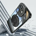 thumbnail image 7 of For iPhone 16 Pro Max Case with Tempered Glass Lens Protector, Ring Holder Kickstand Shockproof Drop Protection Scratch Resistant Anti-Yellow Clear Back Case Cover for Apple iPhone 16 Pro Max,Black, 7 of 7