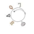 thumbnail image 2 of Delight Jewelry Silvertone Keep Calm and Travel On Multi-Colored Crystal Love Charm Bracelet, 2 of 5