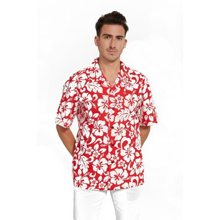 Aloha Shirt Island Decor - Hawaii Hangover Hawaiian Shirt Aloha Shirt in Classic Hibiscus Red XL