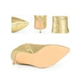 thumbnail image 3 of BLISSFUL STEP Women's Ankle Boots Sequin Stiletto Heel Pointed Toe Party Booties Gold 8, 3 of 7