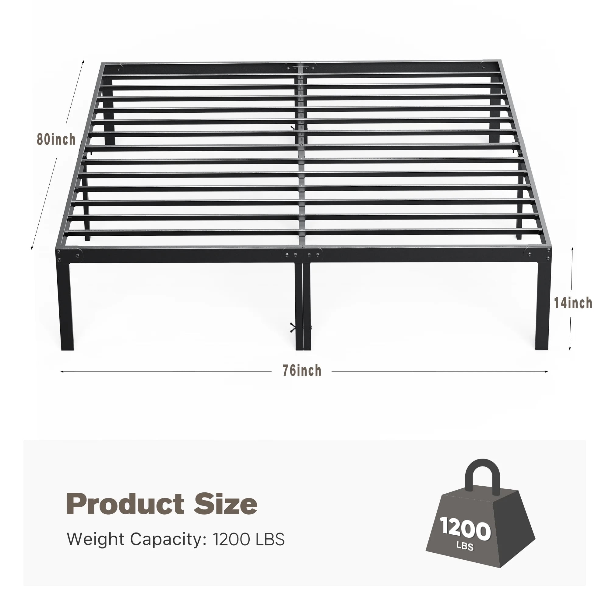 EPEX ୨୧さま専用 King Size Bed Frame with Ample Storage Space, Sturdy Steel