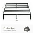 thumbnail image 6 of edx King Size Bed Frame with Ample Storage Space, Sturdy Steel Slat Support, 14-Inch Height, No Box Spring Needed, Heavy-Duty Metal Platform, 6 of 8