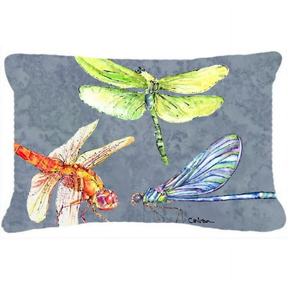 Dragonfly Times Three Indoor & Outdoor Fabric Decorative Pillow