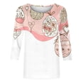 thumbnail image 4 of Savings VALMASS Easter 3/4 Sleeve Shirts Women Casual Cute Printed Round Neck Tops Loose Pullover Cozy Tees (L, Pink), 4 of 4
