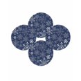 thumbnail image 7 of 13 Inch Round Placemats Set of 4, Navy Blue Snowflake Christmas Non Slip Heat Insulation PP Table Mats, Xmas Snowflake Washable Place Mats for Kitchen Dining Party Table Decor, 7 of 7