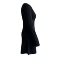 thumbnail image 3 of Vestido George para Mujer, con Manga Larga Tela Rib Cuello Redondo Flare Negro Talla M, 3 of 4