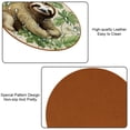 thumbnail image 5 of Sloth Luxury Microfiber Leather Round Coasters Set of 6 - 11x11 cm Drink Coasters for Home and Office Use, 5 of 6