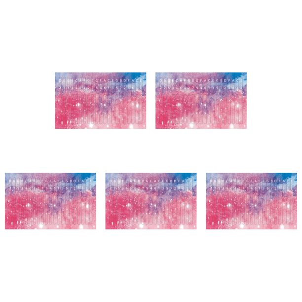 21 Key Kalimba Nota Pegatinas PVC Calcomanías Llamativas para Principiante (estrellado) Rosa