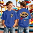 thumbnail image 2 of Boys Graphic Tees Under $10 Short Sleeve Shirts Casual Back to School Playwear Funny Cool #01 Blue 8-9 Years, 2 of 6
