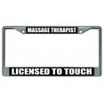 thumbnail image 2 of Massage Therapist Licensed To Touch Chrome License Plate Frame, 2 of 2