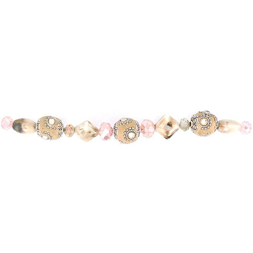Dress It Up Caliente Coral Bead Strand, Sewing Fastener Beads, Pink Color