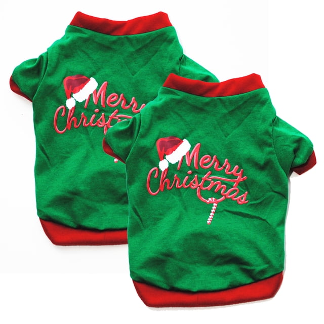 Camiseta navideña para perros, ropa de algodón para mascotas, vestido navideño para perros590