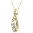 thumbnail image 2 of 10kt Yellow Gold Womens Round Diamond Fashion Pendant 1/4 Cttw, 2 of 2