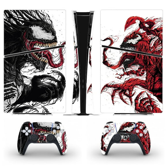 Full Body Vinyl Skin Stickers for PS5 Slim Digital Edition Console and Controllers - Black