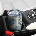 thumbnail image 5 of 20oz Tumbler with Lid and Straw Stainless Blue Flowers Steel Vacuum Insulated Water Coffee Tumbler Cup, Double Wall Vacuum Insulated Travel Mug Reusable Tumblers for Ice Drinks, Hot Beverage, 5 of 7