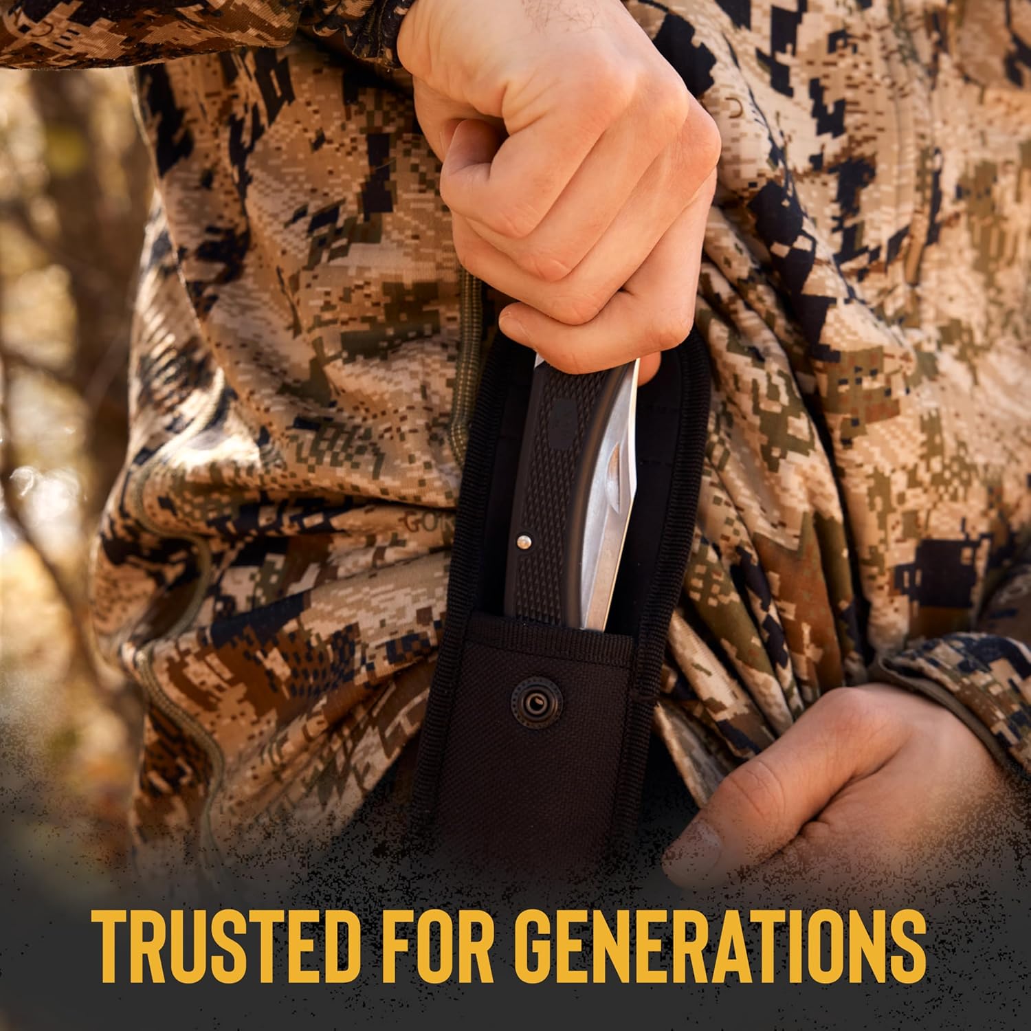 Buck Knives 110 Folding Hunter Knife, 3-3/4" Hunting Knife Blade, Nylon Handle, 3.2 oz
