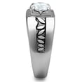 thumbnail image 4 of Luxe Jewelry Designs Men's Stainless Steel Leaf Design Ring with Round Cubic Zirconia - Size 13, 4 of 4