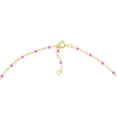 thumbnail image 4 of Gold Plated 8.5-inch Adjustable Hot Pink Enamel Bead Chain Bracelet for Women, 4 of 6