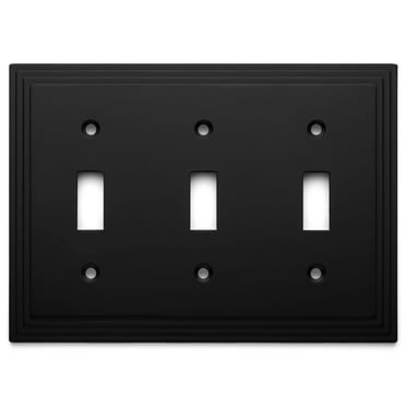 Cosmas 25033-FB Flat Black Double Toggle Switch Plate Switchplate Wall