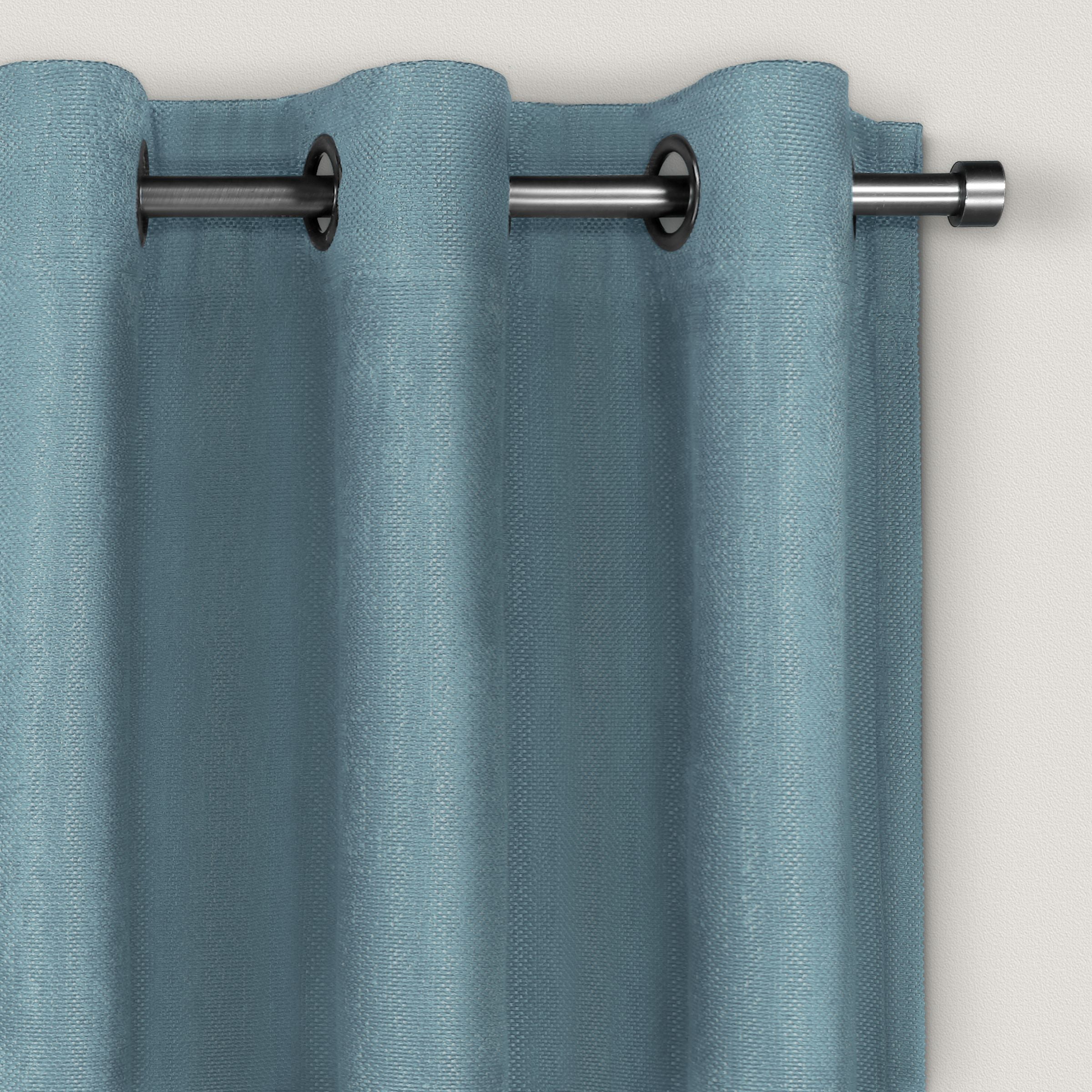 Eclipse Curtains & Valances 100% Polyester Blue Oil Rubbed Bronze 50 x 108 100% Blackout Grommet Machine Wash