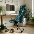 thumbnail image 3 of FKELYI Vintage Office Chair Cover Hibiscus Floral Turtle Print Computer Chait Protective Covers Washable Rotating Chair Slipcover for Boss Chair Home Office Decoration, Large, 3 of 6