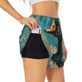thumbnail image 3 of Lsque Blue Watercolor Duck Printed Women's Running Shorts with Liner Pockets,Elastic Quick Dry Workout Athletic Gym Yoga Shorts,Womens High Waist Shorts-, 3 of 9