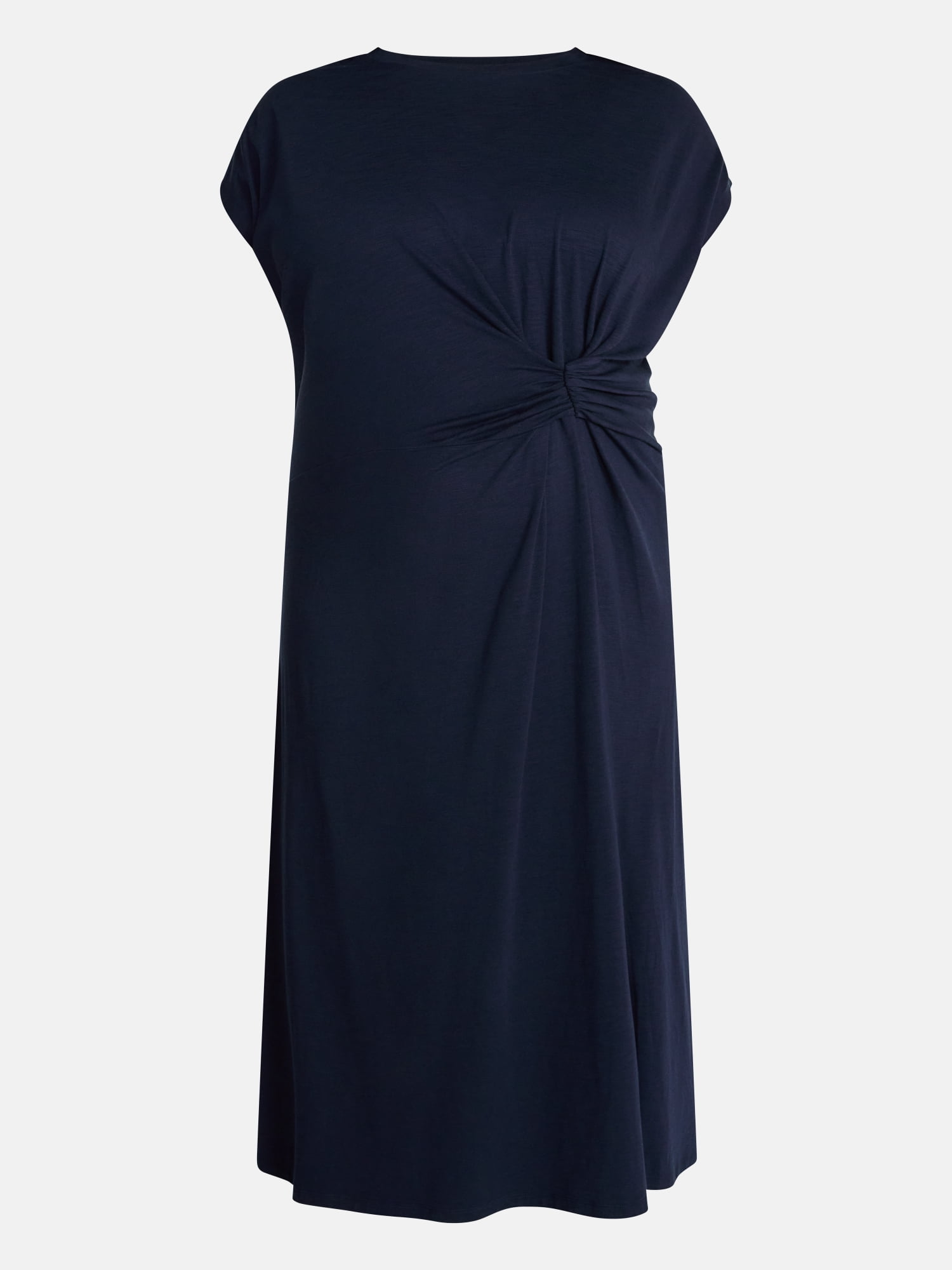 Terra & Sky Women's Plus Ruched Front Maxi Dress with Short Sleeves, Sizes 0X-5X