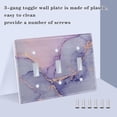 thumbnail image 4 of Haosy Light Switch Cover Plate 3 Gang Electrical Outlet Covers Lilac Marble Decorate Wall Plate 4.56”x4.48”, 4 of 8