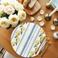 thumbnail image 2 of Lemon Striped Round Placemats for Dinning Tables, Heat-proof Braided Table Mats 13 Inch, Yellow Fruit Blue White Geometric Washable Place Mat for Kitchen Restaurant Party Decor Supplies Table Setting, 2 of 9