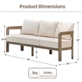 thumbnail image 4 of COMLAX FIELD Outdoor Couch, Aluminum Patio 3-Seat Modern Sofa with Washable Thick Cushion, 4 of 6