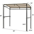 thumbnail image 2 of SAZYY 7ft Grill Gazebo, Patio Barbecue Canopy with Serving Shelf and Storage Hooks, Curved Grill Shelter w/Heavy-Duty Steel Frame Sunshade Gazebo for Outdoor Garden, Beige, 2 of 5