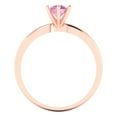 thumbnail image 4 of 0.5 ct Round Cut Simulated Pink Diamond Solitaire 18K Rose Gold Womens Engagement Ring, 4 of 5