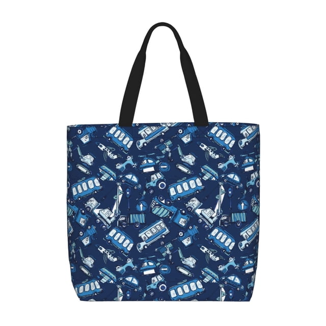 Easygdp Blue Bus Bolsa Tote para Mujer, Bolso de Hombro para Trabajo, Playa, Viajes, Compras y Supermercado