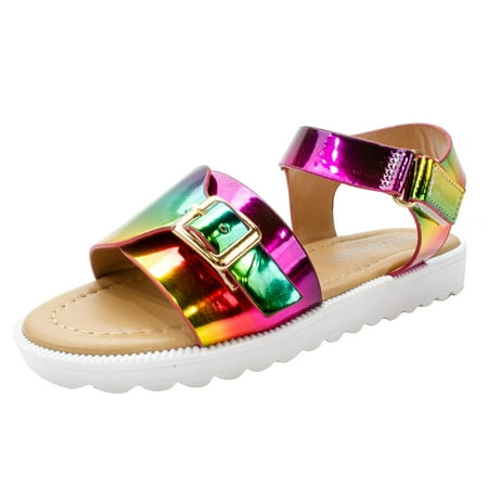 

Sandals For Toddler Girls Size 31 Thick Sole Gradient Fashion Soft Beach Shoes Wear Outside Pink Toddler Girls Sneakers