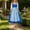 Blue, variant on Women's German Dirndl Dress Trendy Novel Oktoberfest Costume Square Neck Lace Trim Bavarian Beer Carnival Halloween Outfit Blue 2XL