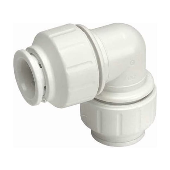 John Guest Elbow,Plastic,Push-Fit1/2",Push-Fit1/2" PEI0320