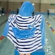 thumbnail image 2 of Poncho de con capucha para niños y niñas para pya, piscina, , de neopreno suave y absorbente que cambia toal, Raya azul BLESIY Kids Beach Poncho con capucha, 2 of 7