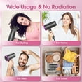 thumbnail image 5 of 1875W Professional Foldable Ionic Hair Dryer, Safety Upgraded, Negative Ion Technolog, 3 Heating/2 Speed/Cold Settings, Contain 1 Nozzles and 1 Diffuser, for Home Salon Travel Kids, 5 of 8