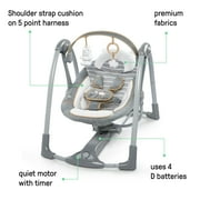 Ingenuity Boutique Collection Deluxe Portable Baby Swing, Bella Teddy, Unisex, for Infants 0-9 Months