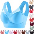 thumbnail image 5 of Sports Bras for Women Large Bust Plus Size Underwear Bra Everyday Underwear Sky Blue M-6XL, 5 of 5