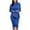 Blue, variant on Dresses for Women 2022 Sexy Formal Bow Slim Fit Suit Dress Set Short Sleeve Wrap Work Dress