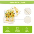 thumbnail image 2 of Camino de mesa de verano, jarrón de girasol amarillo brillante, diseño de rayas de granja de temporada, arpillera, decoración de mesa de comedor para cocina interior, aniversario, para fiesta en casa, 2 of 3
