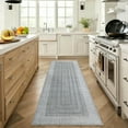 thumbnail image 2 of GlowSol 2'x6' Hallway Runner Rug Indoor Modern Bordered Braided Print Non Slip Bedroom Runners for Laundry Kitchen, Gray, 2 of 8
