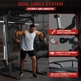 thumbnail image 2 of Smith Machine Squat Rack 2000LBS - Multi-Functional Power Cage with Cable Crossover System & Lat Pulldown for Home Gym, 8-Weight Storage (No Plates Included), 2 of 7